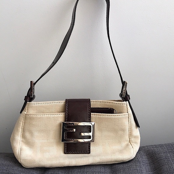 Authentic FENDI zucca canvas, mini Baguette π«